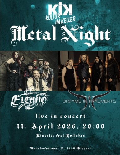 Poster von der Veranstaltung Metal Night: Elcano & Dreams in Fragments @ Kik