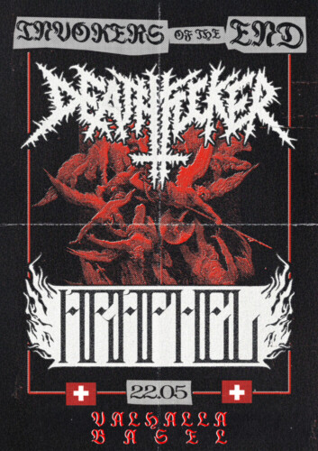 Poster von der Veranstaltung Invokers of the End / Araphel (It) + Deathfucker (It) @ Valhalla