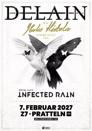 Poster von der Veranstaltung Delain feat. Marko Hietala @ Konzertfabrik Z7, Pratteln