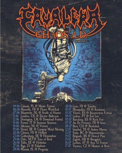 Poster von der Veranstaltung Max & Igor Cavalera (Chaos A.D.) @ Bierhübeli, Bern