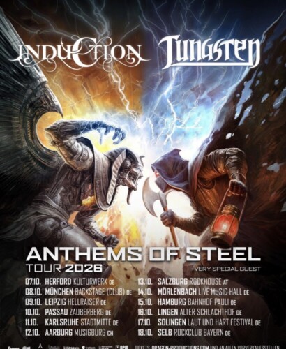 Poster von der Veranstaltung Induction / Tungsten - Athems of Steel Tour 2026 @ Musigburg, Aarburg
