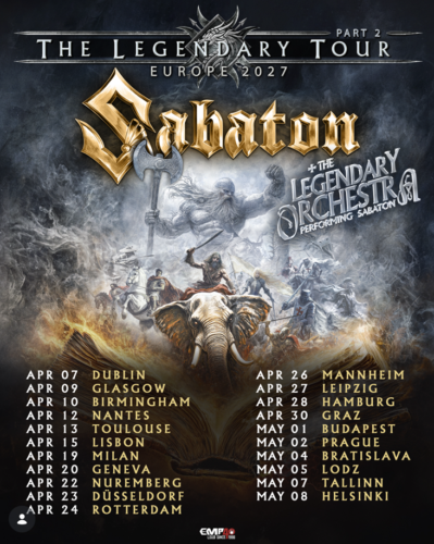 Poster von der Veranstaltung Sabaton @ Geneva Arena