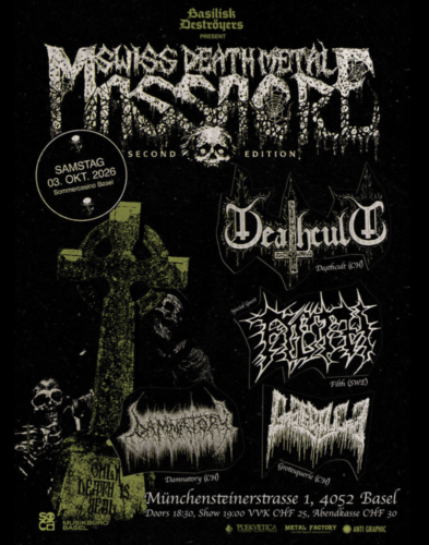 Poster von der Veranstaltung Swiss Death Metal Massacre II @ Sommercasino, Basel